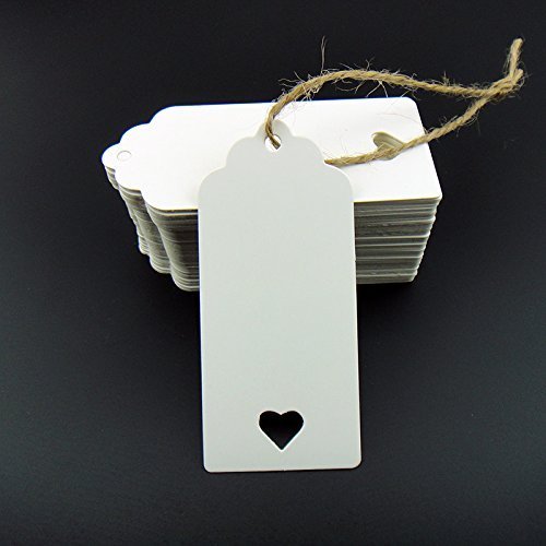 100 Etichette A Bandierina Bianche Graine Créative - 5x1,2 Cm Con Foro E Occhiello - Per Scrapbooking E Bomboniere