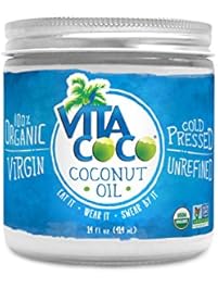 Vita Coco Organic Virgin Coconut Oil, Cold Pressed & Unrefined, 14 Ounce (Glass Jar)