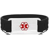 BAIYI HOPE Personalized Medical Alert ID Bracelet for Women & Men Free Engraving Stainless Steel Medic Emergency Bracelets Silicone Medical Health Alert Wristbands 6-8inch