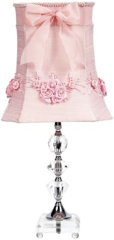 Jubilee Collection 864000-3180 Crystal Medium Lamp with Pink Floral Bouquet Shade