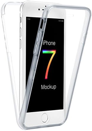 Uniachieve iPhone7plus for iPhone 7 Plus Case, Soft TPU Built-in Screen Protector 2 Full Silicone Protective Clear Ultra Slim Cellphone Case Cover Transparent - White