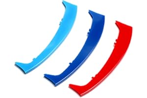 Pengchen for BMW 3 Series E46 318i 320i 325i 330i 335i 1997-2001 M Color Car Front Grille Inserts Trims Strips Buckle Covers Clips 3Pcs (10 Grille)