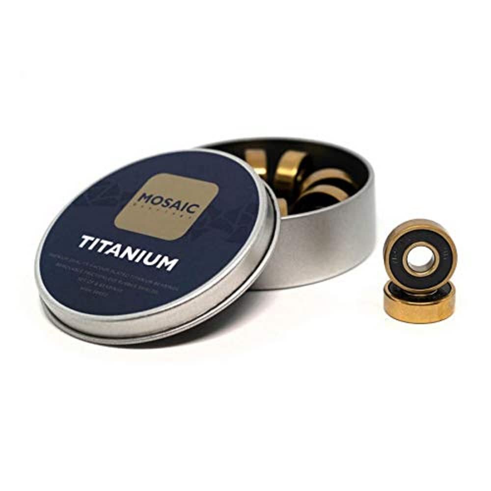 MOSAIC COMPANY Super Titanium 1 ABEC 7 608RS Mosaic Bearings Skateboard Bearing Accessory, Adults Unisex, Black (Black), One Size