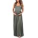 Women's Ruched Sleeveless Maternity Dress in Regular and Plus Sizes - Made in USA Olive