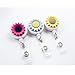Qinsuee Retractable Badge Holder with Alligator Clip, 24 inch Retractable Cord, ID Badge Reel with Sunflower, 3 Pack