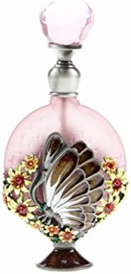 Butterfly Flower Perfume Bottle Refillable Empty Crystal Perfume Bottle Handmade Home Decor Lady Wedding Gift(purple)