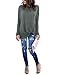 LookbookStore Women's Casual Soft Long Sleeves Loose Fit Knot Side Twist Knit Blouse Hip Length Top Comfy Shirts Greylish Green Size Small