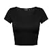 OThread & Co. Women's Casual Basic Solid Stretchy Crop Top Cami Tank Top