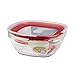 Rubbermaid Easy Find Lids Glass Food Storage Container, 8 Cup, Racer Red ,Clear