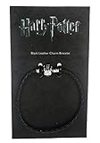 Official Harry Potter Jewellery Black Leather Charm Bracelet for Harry Potter Slider Charms Available in 4 Sizes (18 Centimeters)