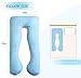 Meiz Pregnancy Pillow U Shaped, Pregnancy Body Pillow for Pregnant Women with Pregnancy Pillow Cotton Cover, Blue & Pink