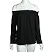 Sunward Sexy Womens Off-shoulder Strapless Long Sleeve Shirt Casual Blouse Tops (XL, Black)