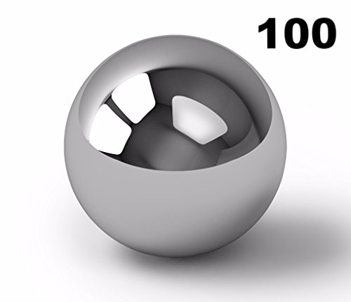 BC Precision (100 Pack) 1" Inch Chrome Steel Bearing Balls, High Precision Grade 25, Superior Accuracy & Durability (G25)