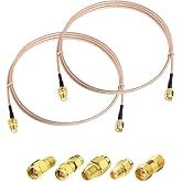 SUPERBAT SMA Male to Female 6inches RF Coax Cable &amp; 5pcs Adapter Kit - SMA/SMA/RPSMA, All in one Convertor for WiFi/Ham Radio/GPS/3G 4G LTE Antennas and More