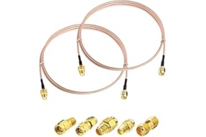 SUPERBAT SMA Male to Female 6inches RF Coax Cable & 5pcs Adapter Kit - SMA/SMA/RPSMA, All in one Convertor for WiFi/Ham Radio/GPS/3G 4G LTE Antennas and More