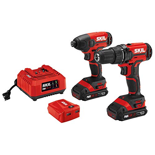 Skil 2Tool Combo Kit 20V Drill Driver and Impact Driver, Includes Two