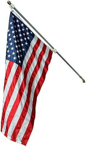 Statesman American Flag and Pole Set by Federal Flags - Heavy Duty Aluminum and Brass Hardware - Built to Last Many Years - Includes 5-Star Rated, Fully Sewn American Flag - Proudly Made in USA