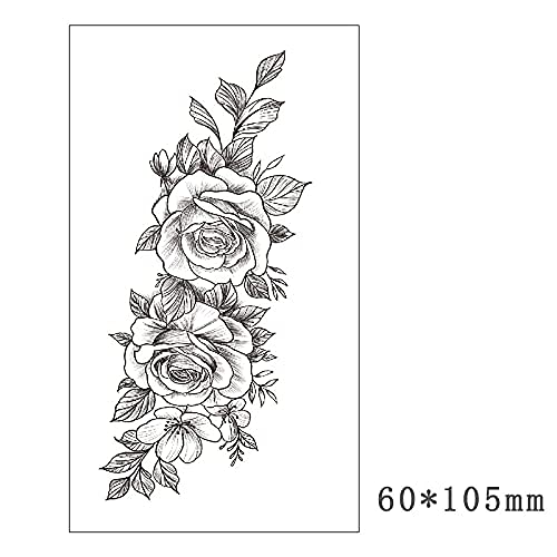 60 sheets temporary tattoo fake tattoos waterproof and long lasting, butterfly rose moon sugar skull mix and match style small arm thigh children\'s tattoos, suitable for children girls adult men and women