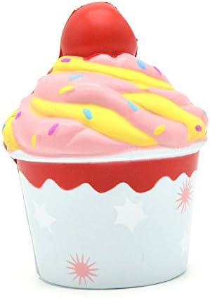 Kiibu Cherry Ice Cream Squishy Sweet SCENTED SUPER SOFT and SLOW RISING Squishy, Great for Gift, Toy or Collectible Toy