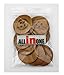 ALL in ONE 10pcs Light Brown Large 4 Hole Sewing Wood Buttons with Wide Edge 50mm(2”)