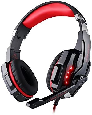 Each 3.5 mm Gaming Headphones headset headband with Microphone &amp; LED Light for PlayStation 4 PS4 Tablet PC iPhone 6/6s/6 plus/5s/5c/5 Mobile phones Black+Red