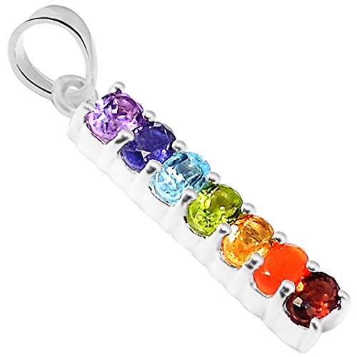 Xtremegems Healing Chakra 925 Sterling Silver Pendant Jewelry 1 1/8 AAACP221