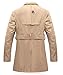 MOGU Men's Double-Breasted Belted Twill Trench Coat