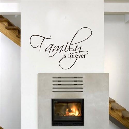 Family is Forever Wall Decal Home Living Room Decor Quote Decal Heart Removable Vinyl Art Decoration