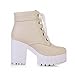 Latasa Women's Lace up Block Heel Platform Ankle Boots