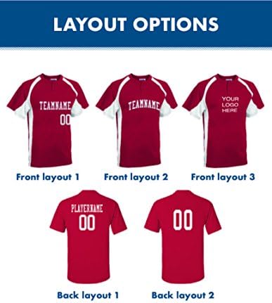 Adult Custom Baseball 2-Button Jersey, Personalize with YOUR Names &amp; Numbers