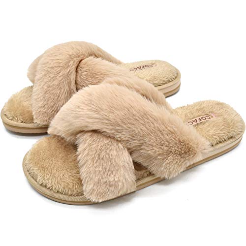 coface womens fuzzy slides