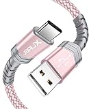 USB Type C Cable 3A Fast Charging, JSAUX(2-Pack 3.3ft+10ft) USB-A to USB-C Charge Braided Cord Compatible with Samsung Galaxy S10 S10E S9 S8 Plus Note 10 9 8,Moto Z,LG G8/G7,USB C Charger(Rose Gold)