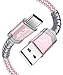 USB Type C Cable 3A Fast Charging, JSAUX(2-Pack 3.3ft+10ft) USB-A to USB-C Charge Braided Cord Compatible with Samsung Galaxy S10 S10E S9 S8 Plus Note 10 9 8,Moto Z,LG G8/G7,USB C Charger(Rose Gold)