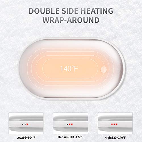 sherry Hand Warmers Rechargeable, USB Hand Warmer Reusable 5200mAh USB Beverage Warmers Portable Heater Battery Hot Pocket Warmer Silver - Thumbnail 2