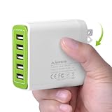 Avantree 48W 9.6A Multi USB Charger with Foldable Wall Plug for Travel, 5 Port, ideal for iPhone 7, 6, 6s plus, iPad Air 2 and other Android Devices