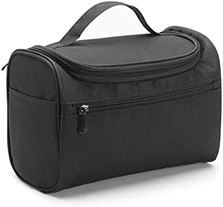KNOWTEQ Heavy Duty Waterproof Hanging Toiletry Bag - Travel Cosmetic Makeup Bag Organizer for Women & Shaving Kit Organizer Bag for Men (Black)