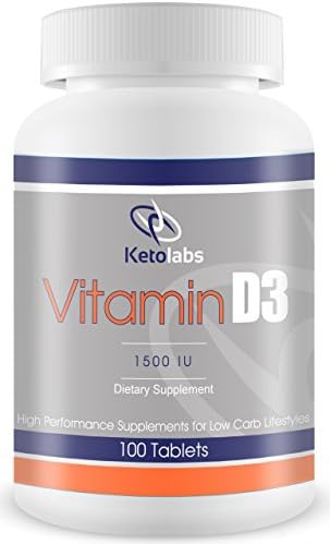 Vitamin D (D3) Pills by Ketolabs. 100 1500 IU Tablets