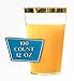 12oz Gold Rimmed Plastic Cups 100 Count BPA Free. Hard and Clear Disposable Tumblers. for Parties, Weddings, Dessert, Snacks