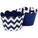 MINI Cupcake Wrappers Blue, Nautical Navy Blue Chevron Baby Shower Decorations, 24 Wraps
