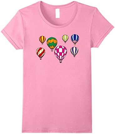 Womens Colorful Hot Air Balloons T-shirt Large Pink