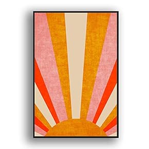 Framed Canvas Wall Art Abstract for Living Room, Bedroom Color Block Canvas Prints for Modern Home Decoration Ready to Hang - 16"x24" inches