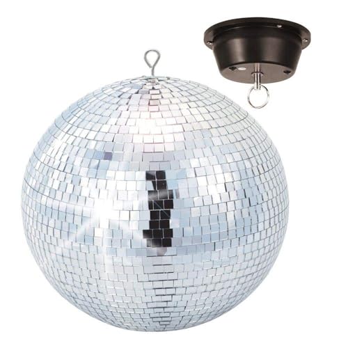 Beamz Boule À Facettes 30 Cm Avec Moteur, Disco Ball, Dj Light Effect, Boule Discothèque, Moteur 230V Électrique, Sphère En Pvc, Boule Décoration Mirroir, Eclairage Argenté, Sphère Club