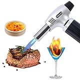 Professional Kitchen Torch, Cooking Torch Lighter, Culinary Blow Torch for Baking & BBQ & Desserts & Cocktail, Automatic Ignition Butane Powered Pro-torch, Butane Gas Not Included and Adjustable Flame