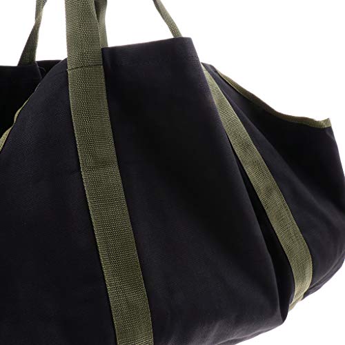 SM SunniMix Heavy Duty Log Tote Bag with Handles Best Canvas Bag for Carrying Wood for Your Fireplace