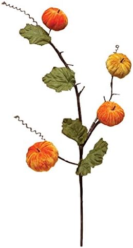 MeraVic Velvet Pumpkin Fall Autumn Spray 37"