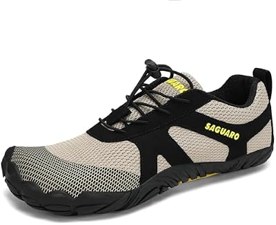 Zapatillas Barefoot Hombre Mujer Zapatillas Minimalistas Zapatos Barefoot Calzado Minimalistas Zapatillas de Trail Running Barefoot Shoes para Zero Drop Suela Caqui,Gr.42