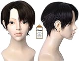 Free Hair Cap + Japanese Anime Attack on Titan Levi / Rivaille Short Cosplay Wig