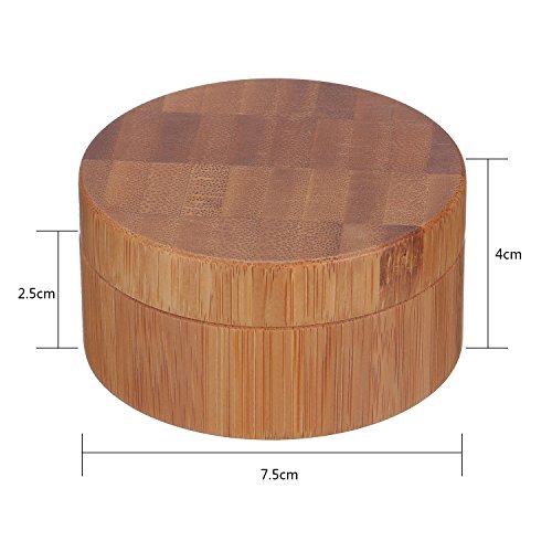 Frienda 2 Pack 30 ml Empty Powder Case Bamboo Cosmetic Make-up Loose Powder Box Case Container Holder with Sifter Lids and Powder Puff