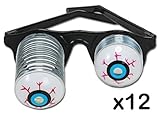 (LOT OF 12) Droopy Eyes Glasses Goofy Slinky Pop Out Eye Gag Halloween Costume Party Joke by ROCKYMART