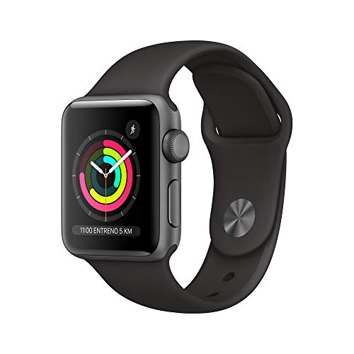 Apple Watch Series 3 (GPS, 38 mm) Cassa in Alluminio Grigio Siderale e Cinturino Sport Nero